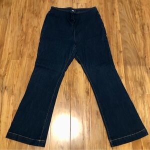 INC International Concepts Dark Blue Pull-on Tummy Control Flare Jeans Size 16